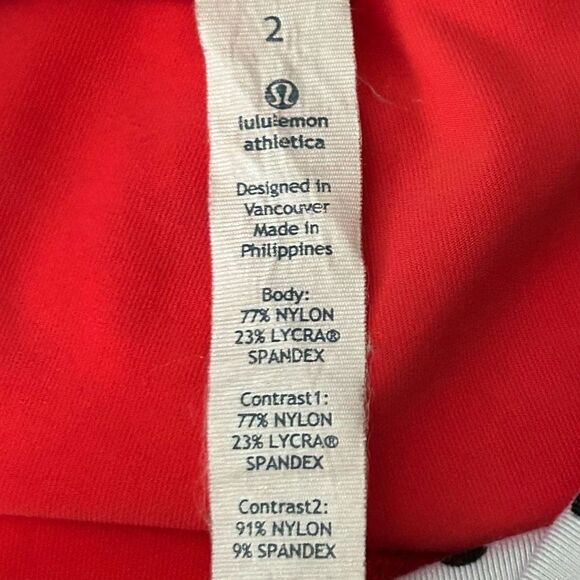 Lululemon Run Mod Moves Crop Leggings Womens Size 2 Red Pull-on Low Rise Workout - Picture 11 of 11